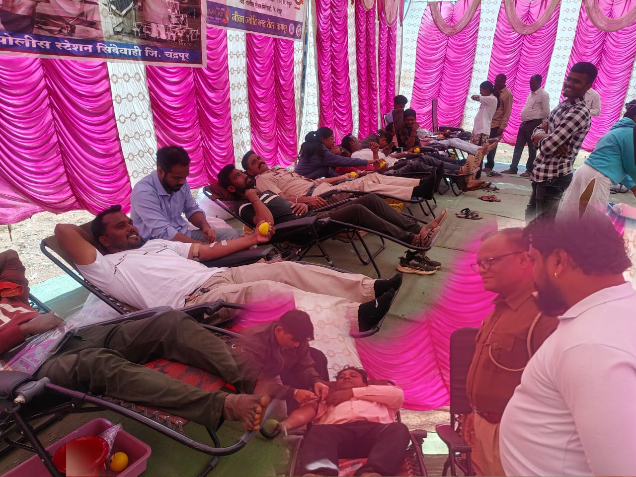 सिंदेवाही पोलीस स्टेशनच्या वतीने रक्तदान शिबीर संप्पन्न
