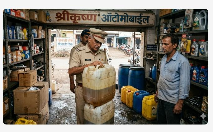 सिंदेवाही मध्ये अवैध पेट्रोल विक्री करण्याऱ्या दुकांना वरती सिंदेवाही पोलिसांची धाड